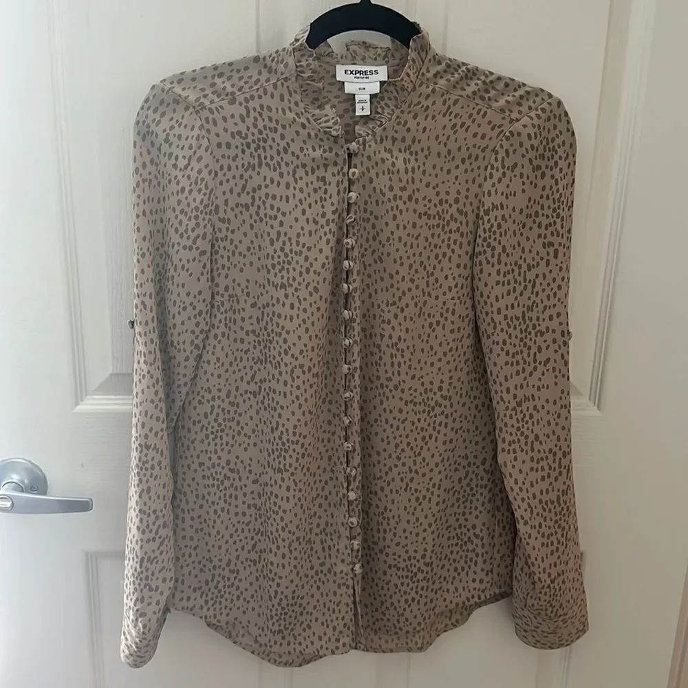 Express Portofino Slim Long Sleeve Blouse